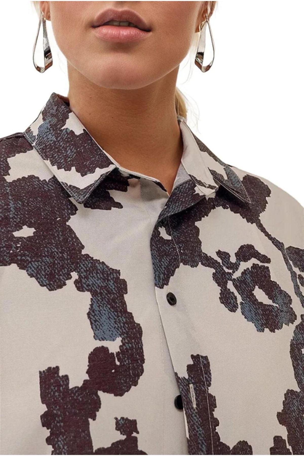 Melissa Women's Oversized Longline Shirt - Black Print