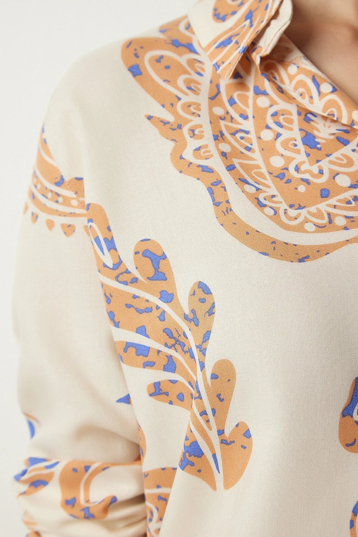 Sophia Soft Orange Floral Button Down Shirt