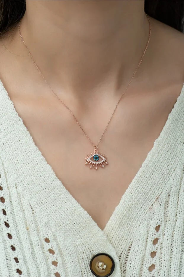 Sterling Silver Evil Eye Designer Necklace