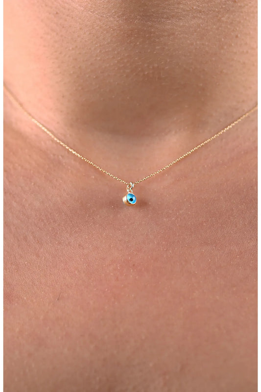 925 Sterling Silver Evil Eye Gold Necklace