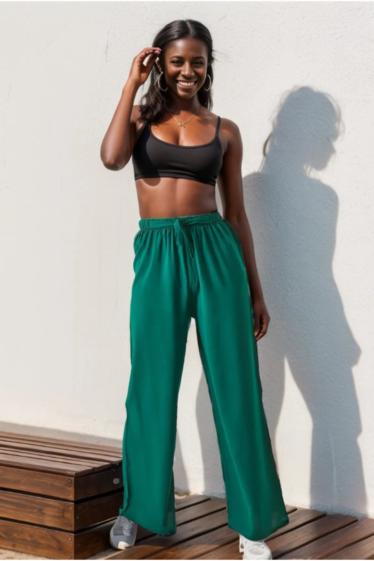 Grace Emerald Green Wide Leg Pants