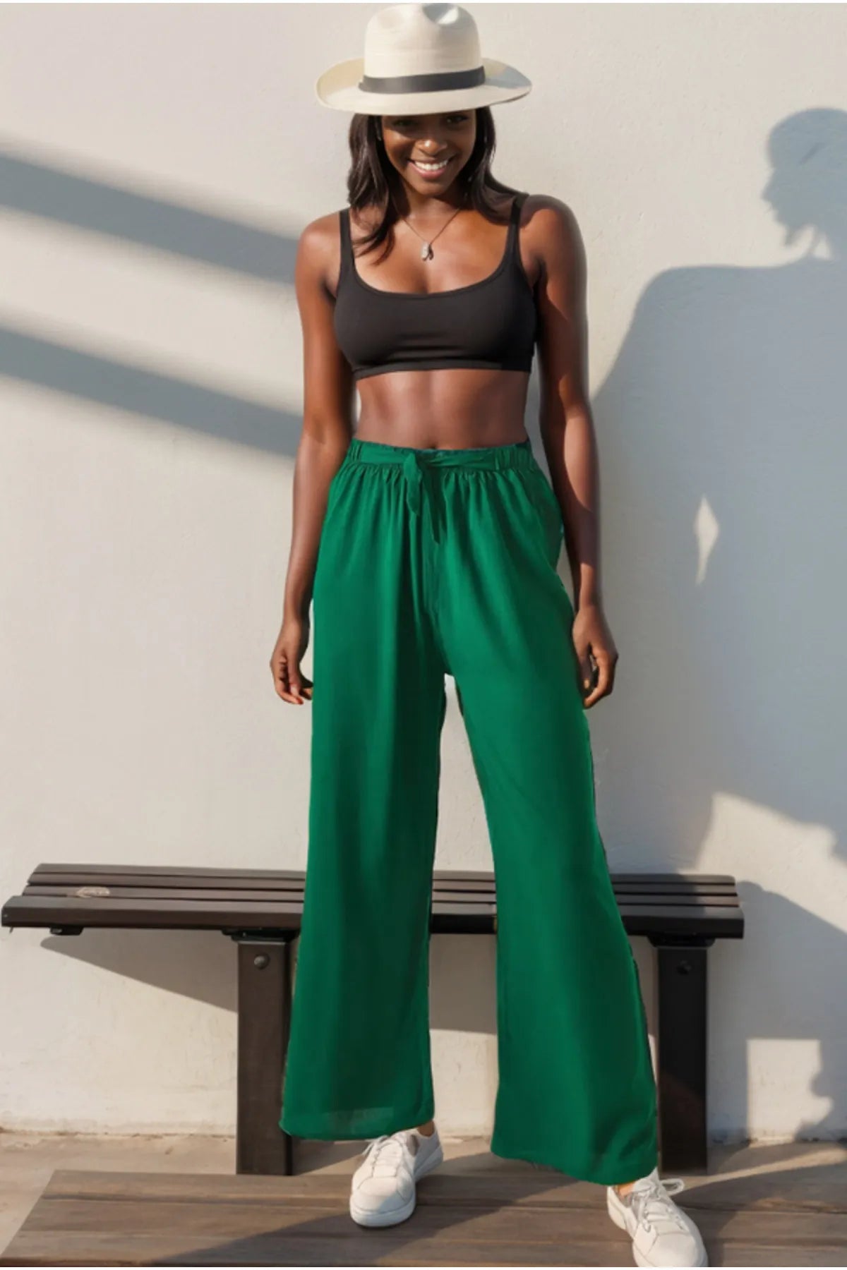 Grace Emerald Green Wide Leg Pants