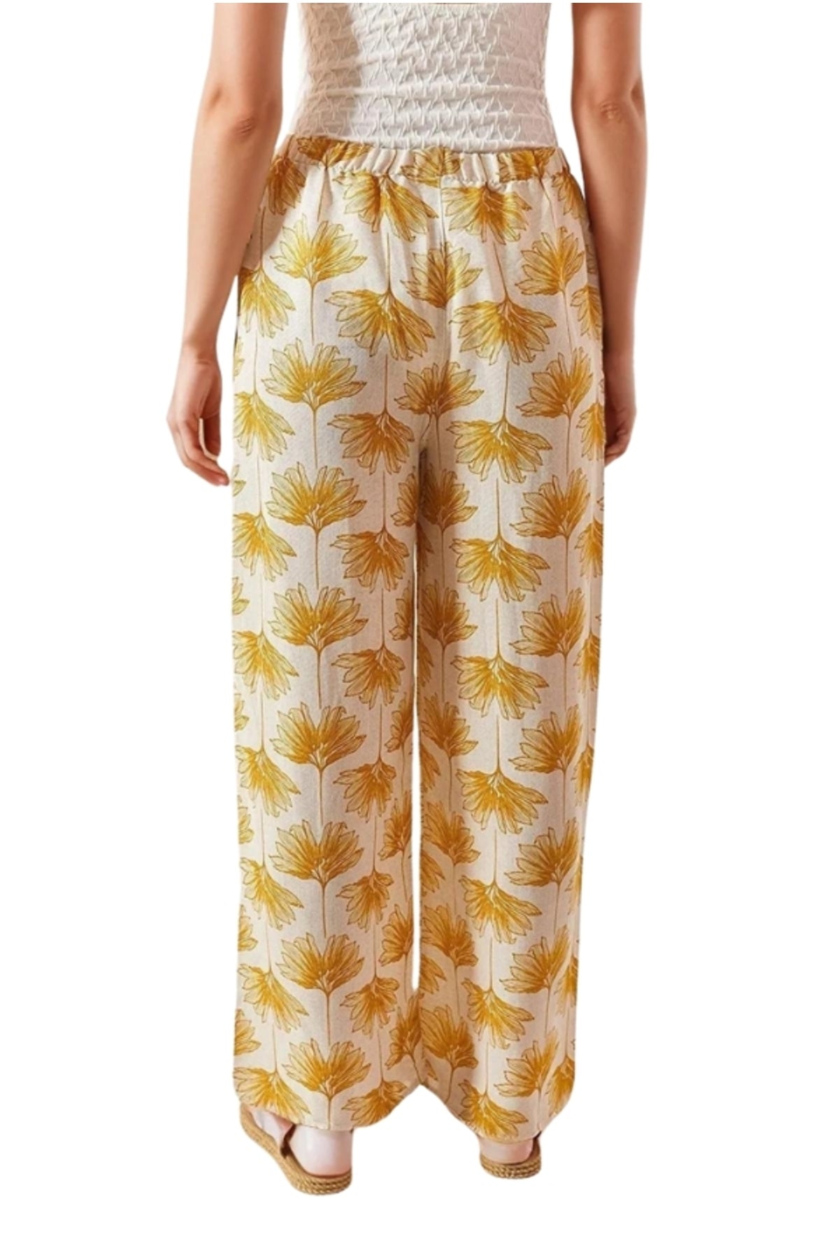 Lucy Women's Linen-Viscose Blend Wide Leg Palazzo Pants - Yellow Ginkgo