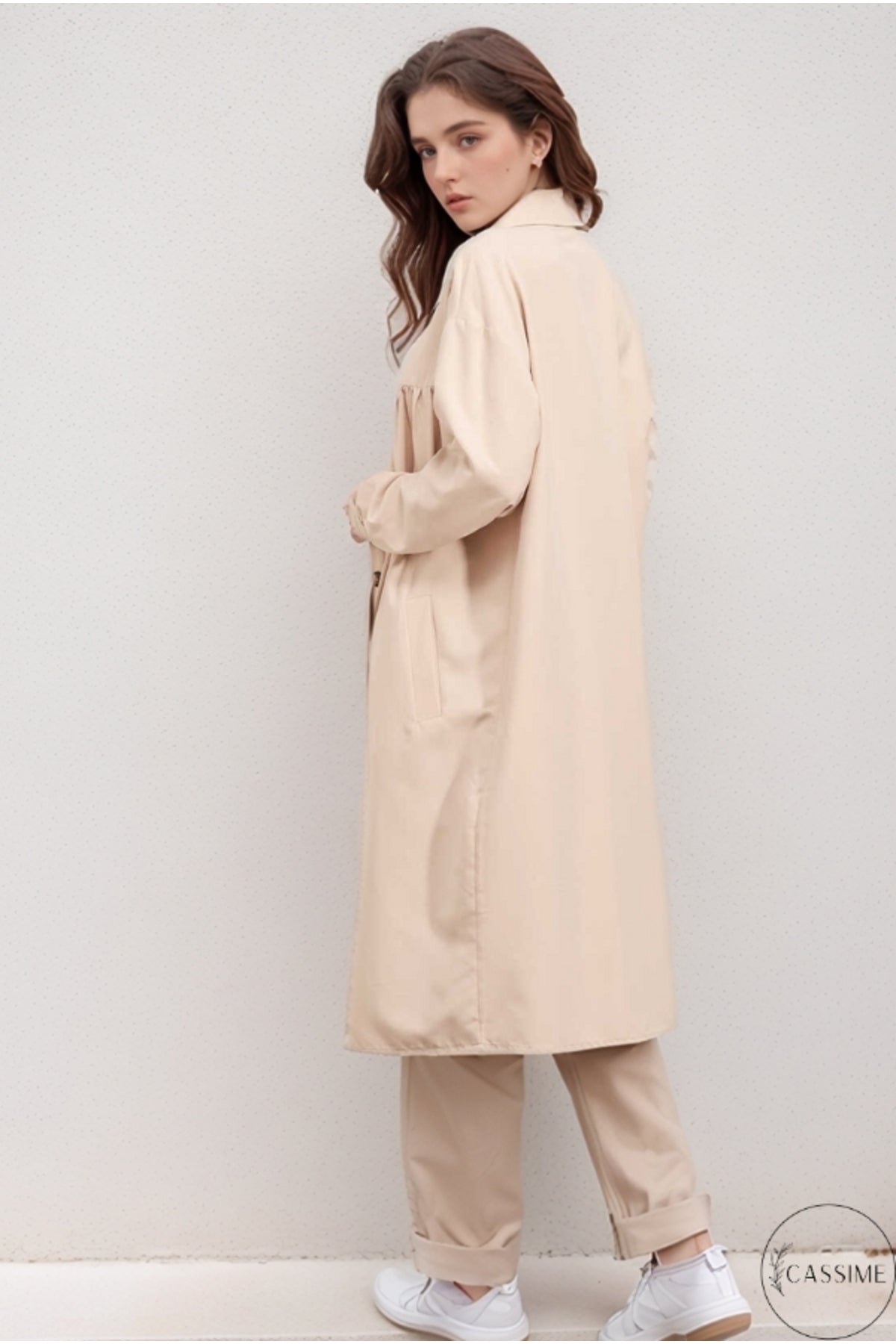Esther Women's Transitional Trench Coat - Cream