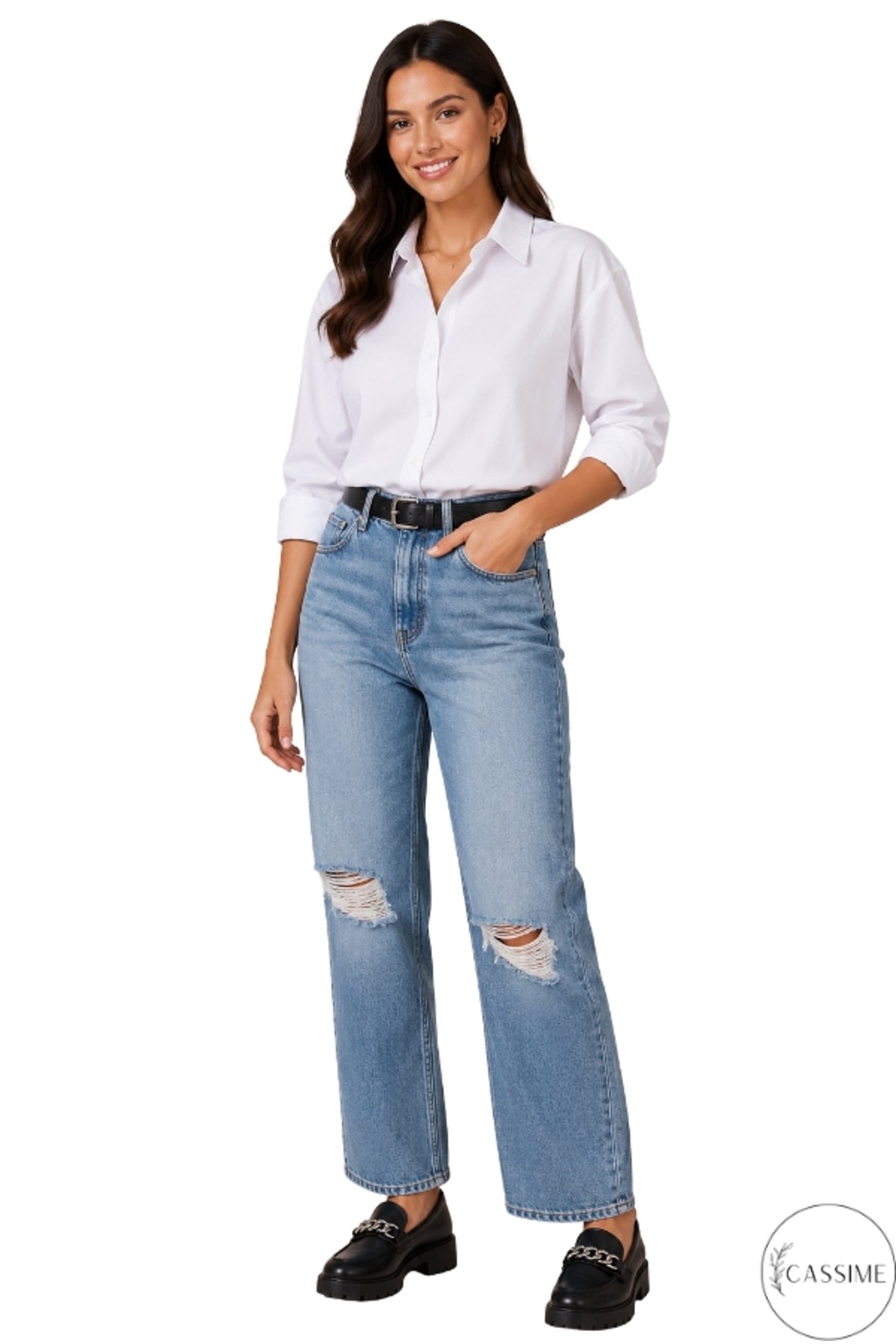 Melissa Women's Oversized Longline Shirt - White