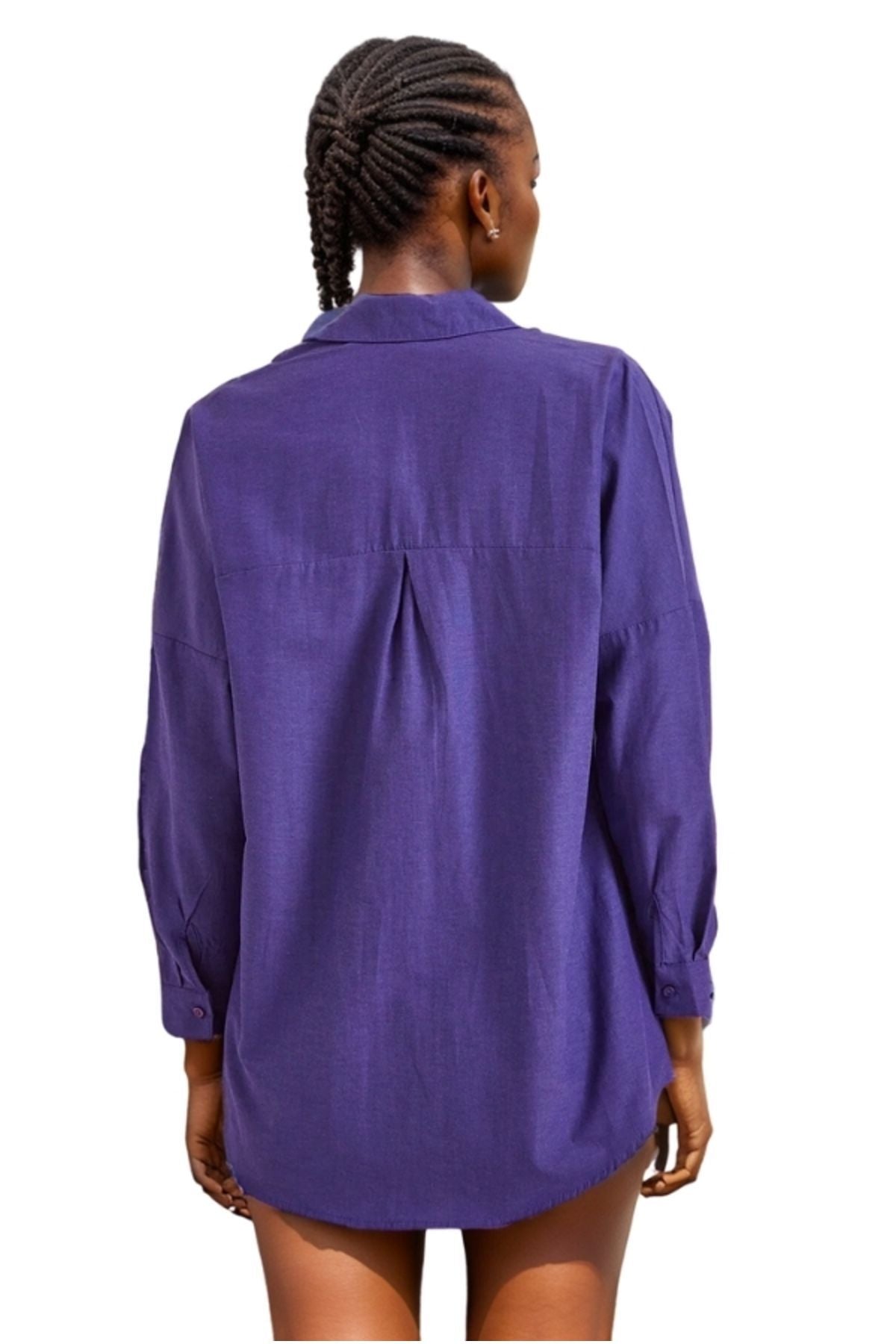 Melissa Women's Oversized Longline Shirt - Purple