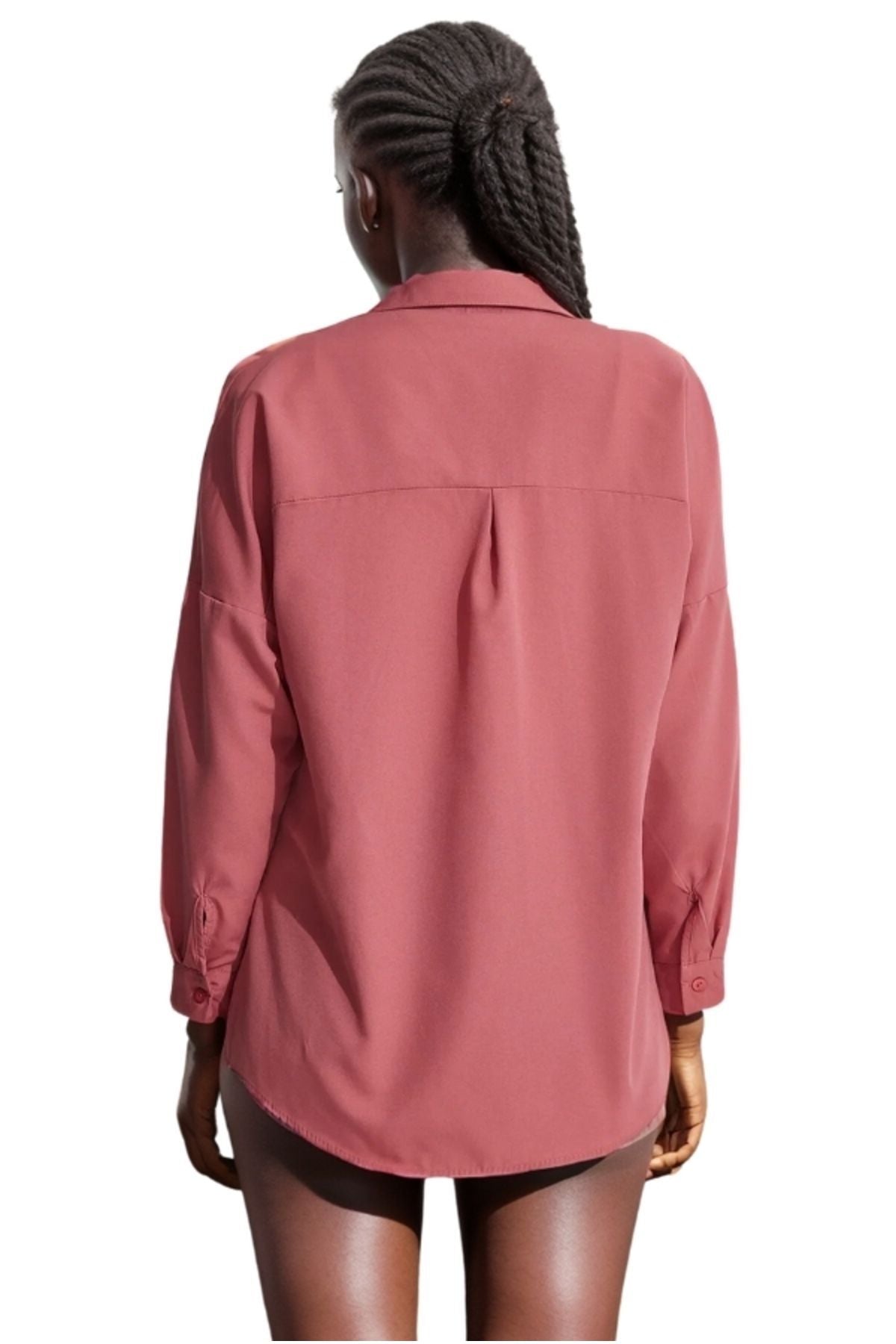 Melissa Women's Oversized Longline Shirt - Rose Pink