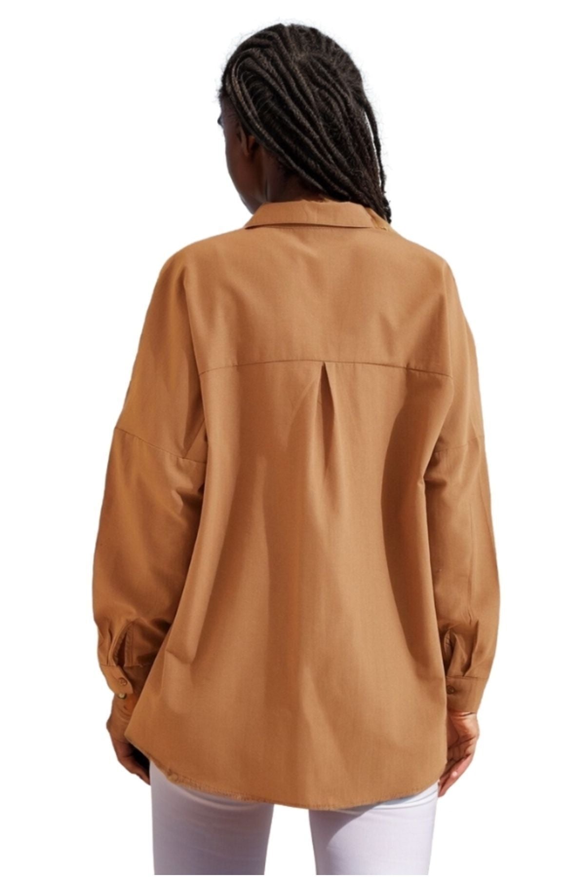 Melissa Women's Oversized Longline Shirt - Biscuit