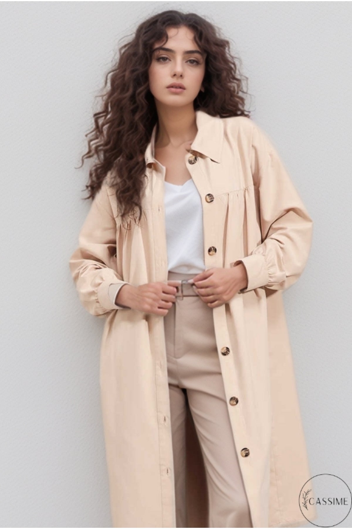 Esther Women's Transitional Trench Coat - Cream