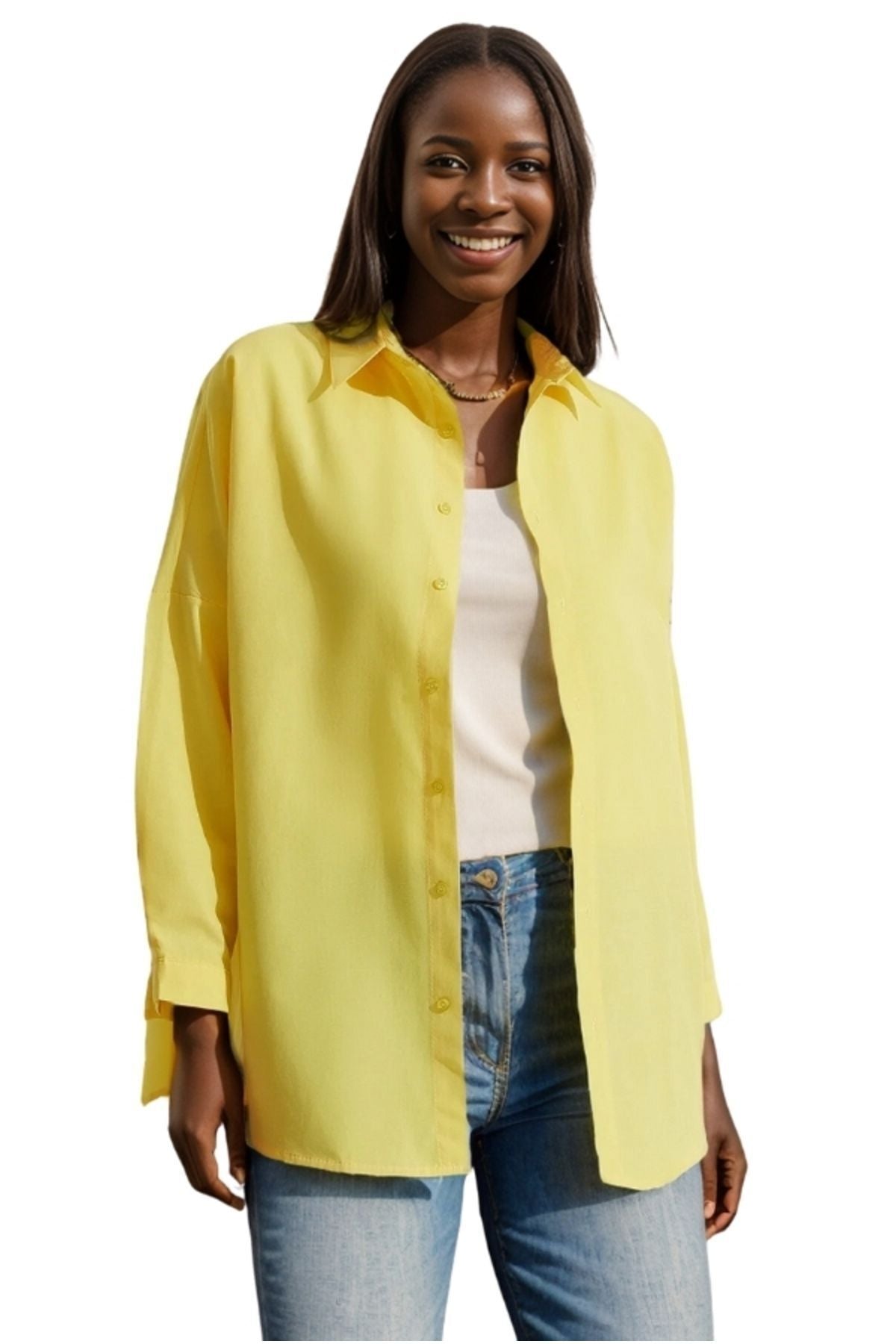 Melissa Women's Oversized Longline Shirt - Yellow