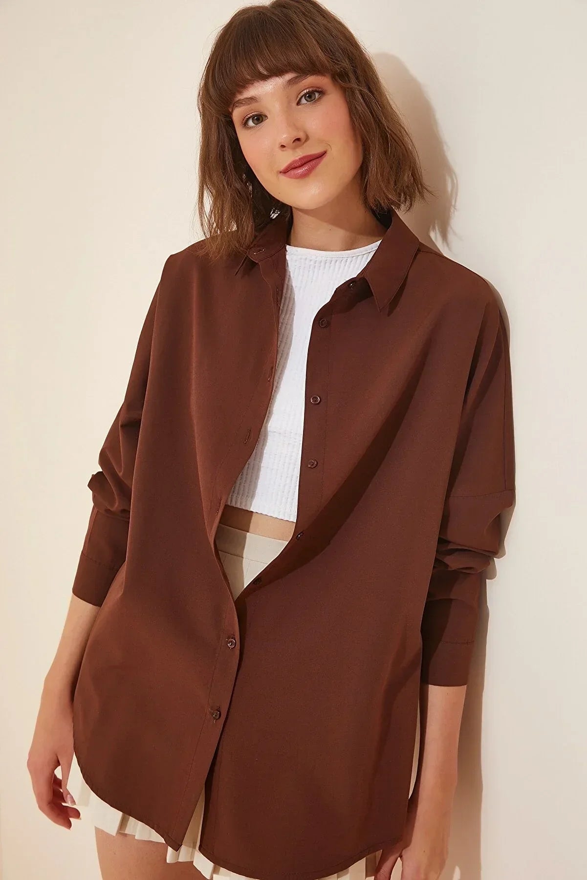 Loose Fit Black Button Down Shirt