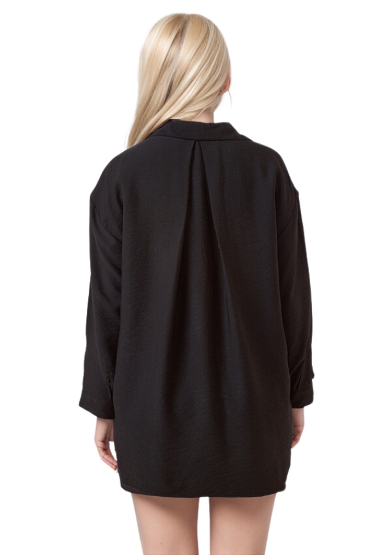 Georgia Women's Oversized Long Sleeve Shirt - Black