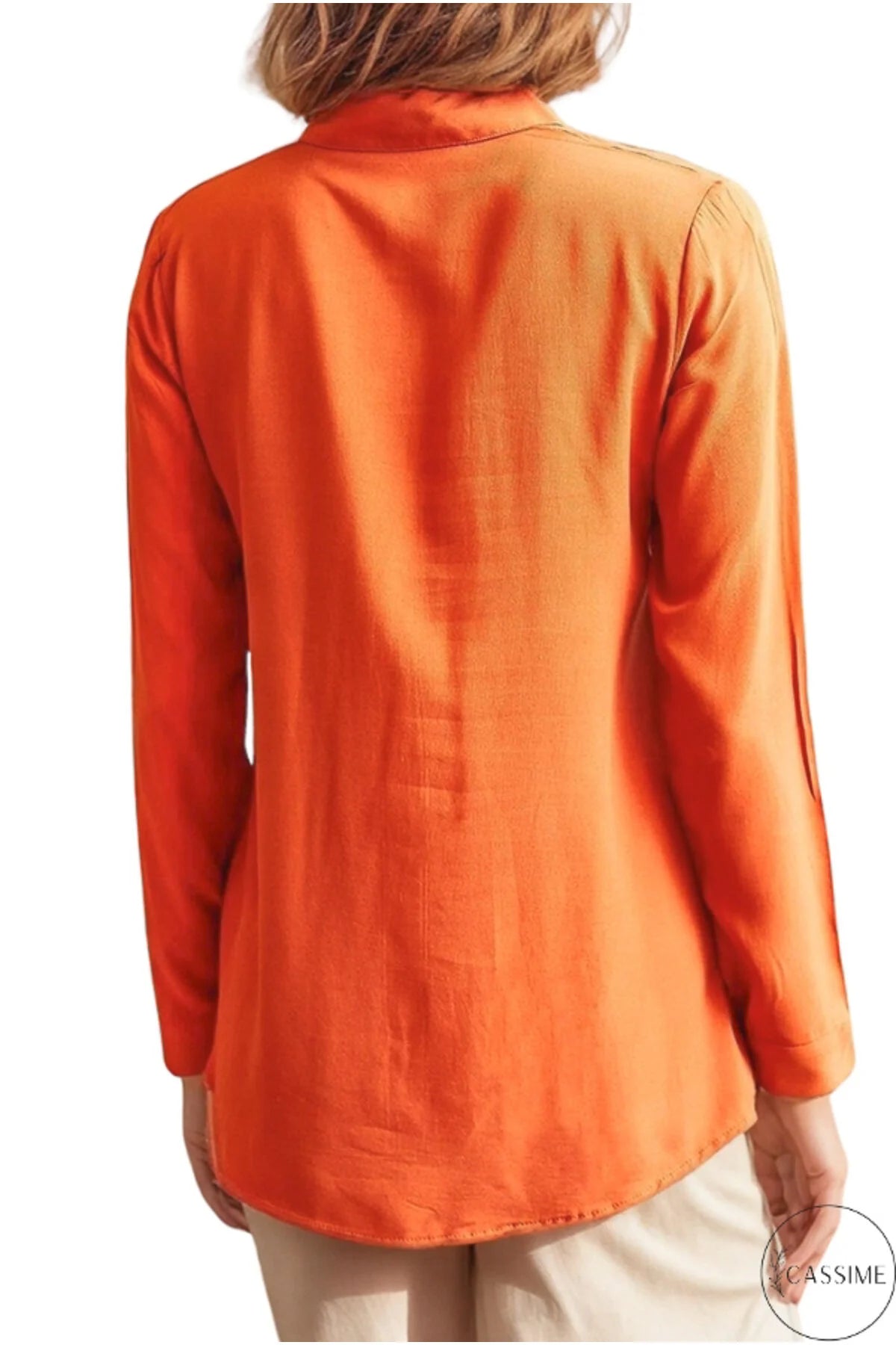 Charlotte Cinnamon Essential Long Sleeved Button-Down Shirt