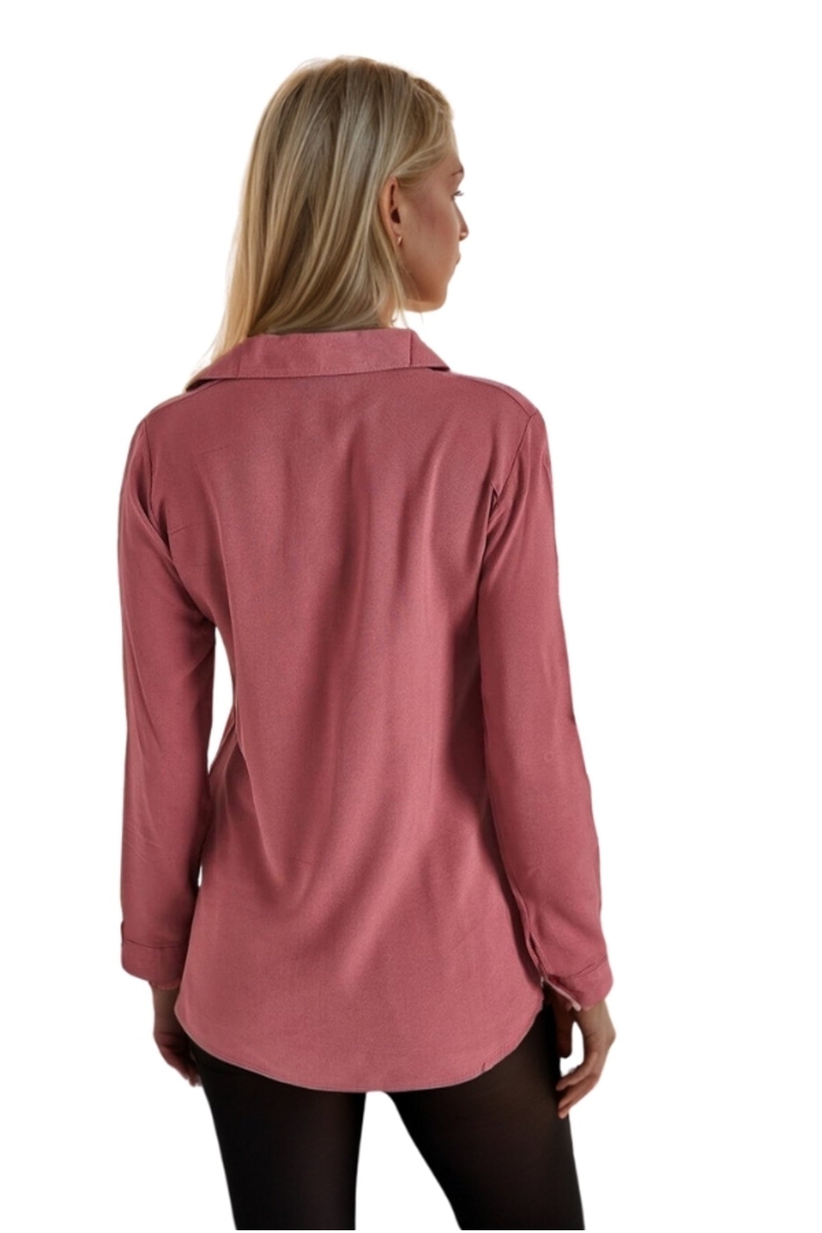 Diana Women's Viscose Classic Button-Up Shirt - Dusty Rose