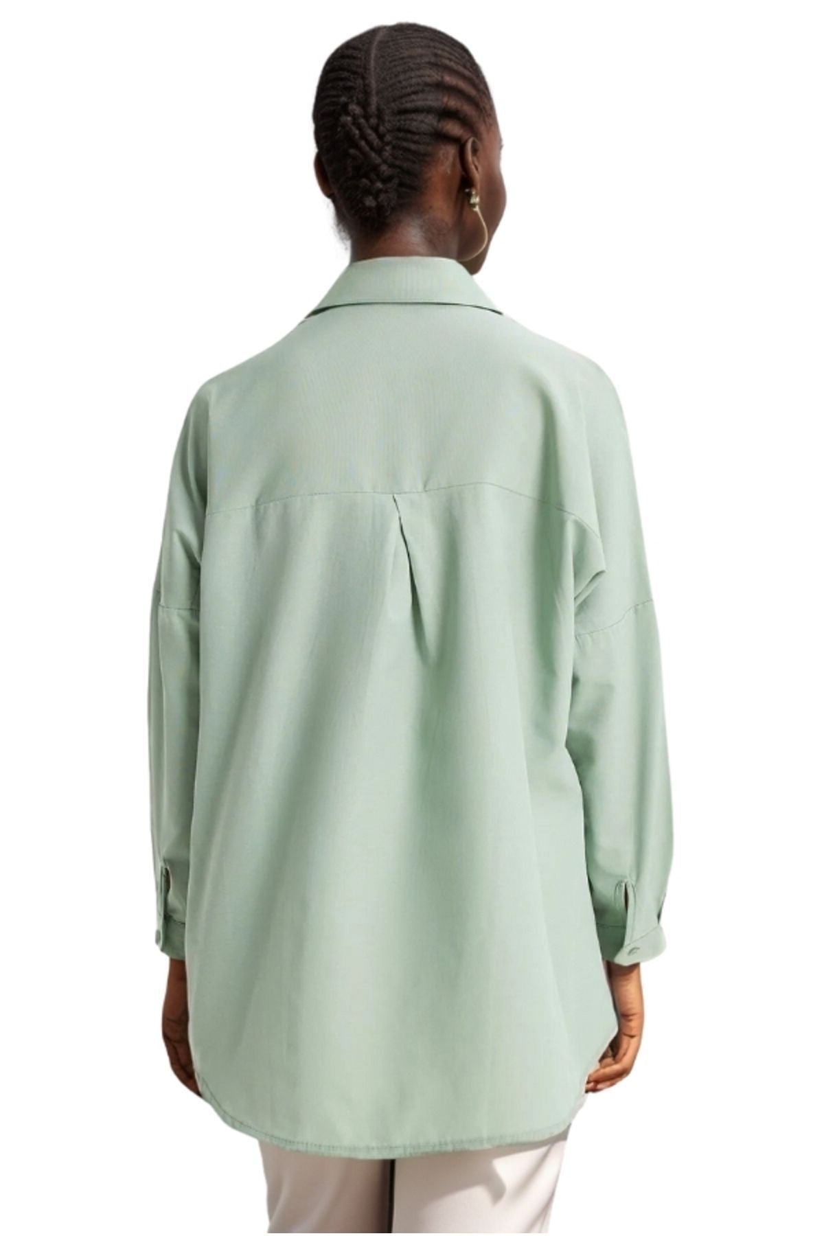 Melissa Women's Oversized Longline Shirt - Light Green