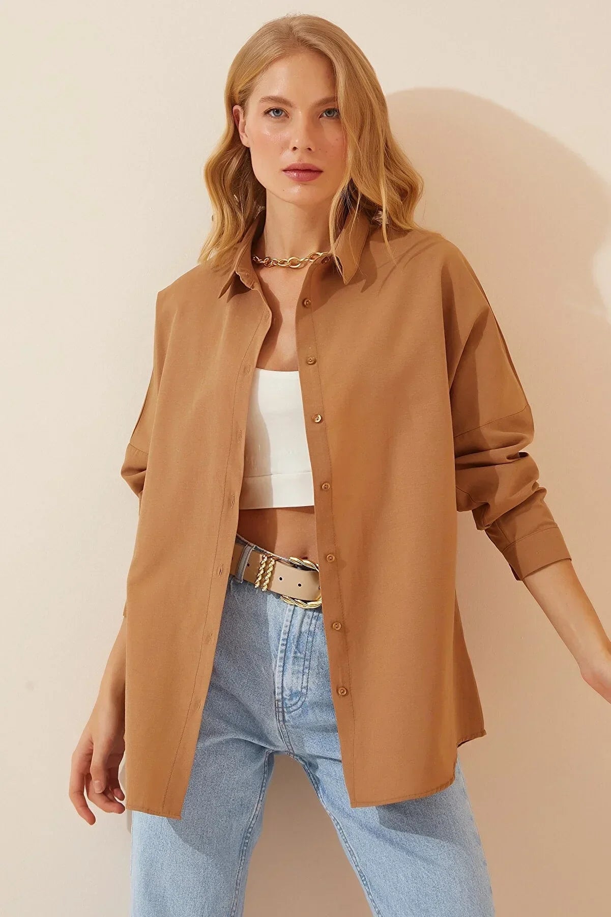 Loose Fit Black Button Down Shirt