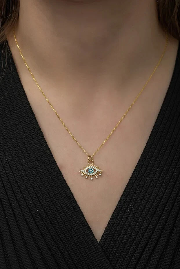 Sterling Silver Evil Eye Designer Necklace