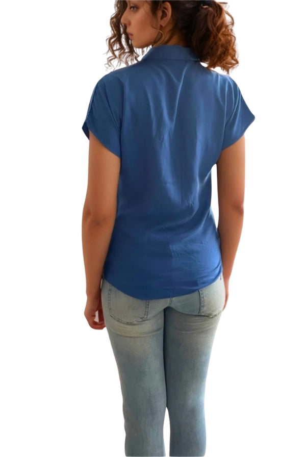 Parliament Blue Short Sleeve Button Down Shirt