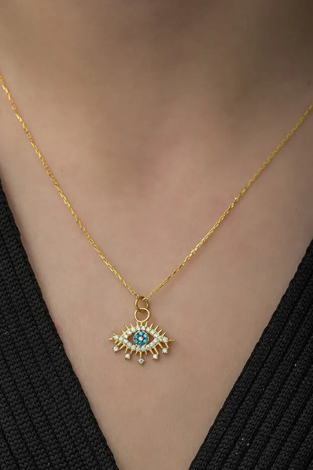 Sterling Silver Evil Eye Designer Necklace