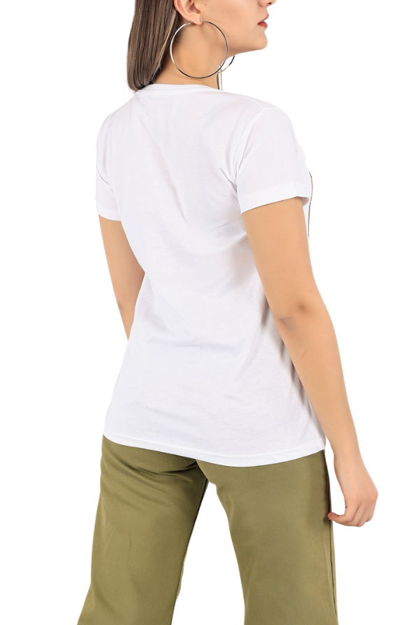Tilda Elephant Floral Sequin Cotton T-Shirt - White