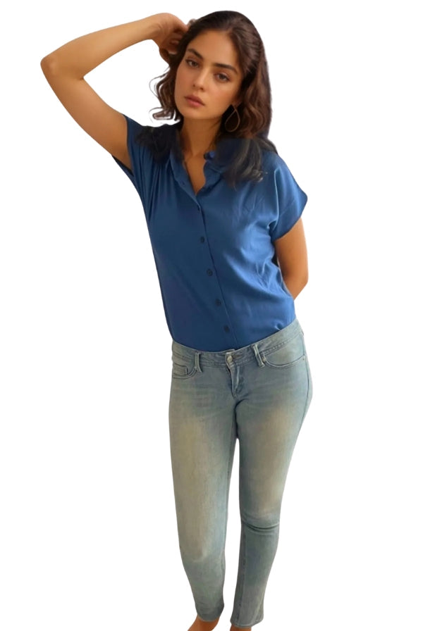 Parliament Blue Short Sleeve Button Down Shirt