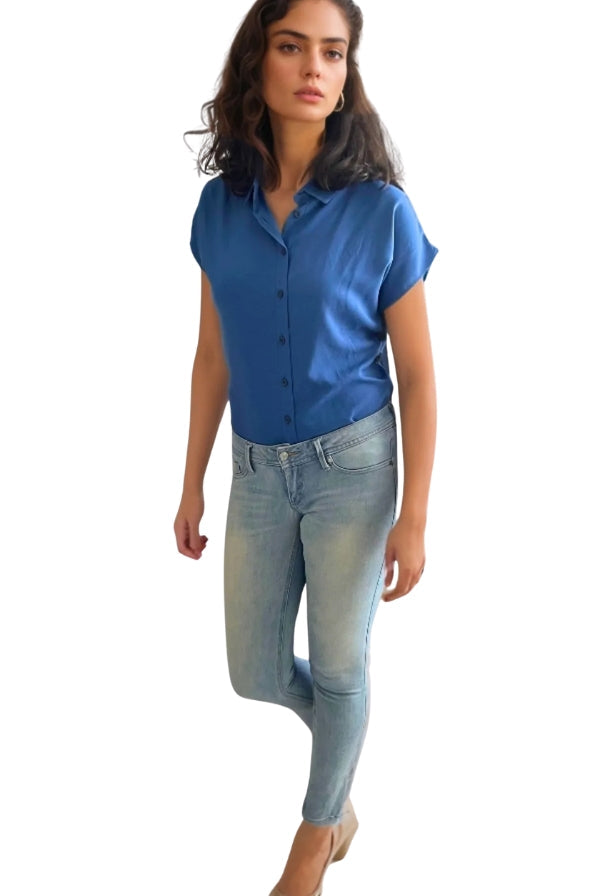Parliament Blue Short Sleeve Button Down Shirt