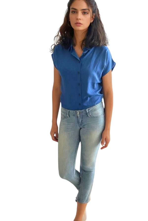 Parliament Blue Short Sleeve Button Down Shirt