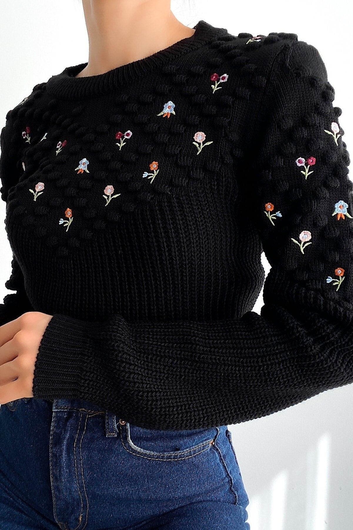 Embroidered Knit Sweater