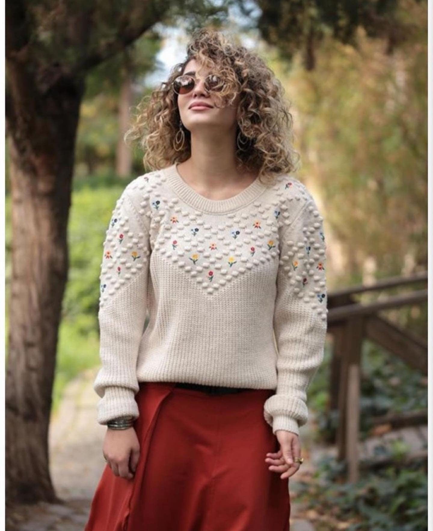 Embroidered Knit Sweater