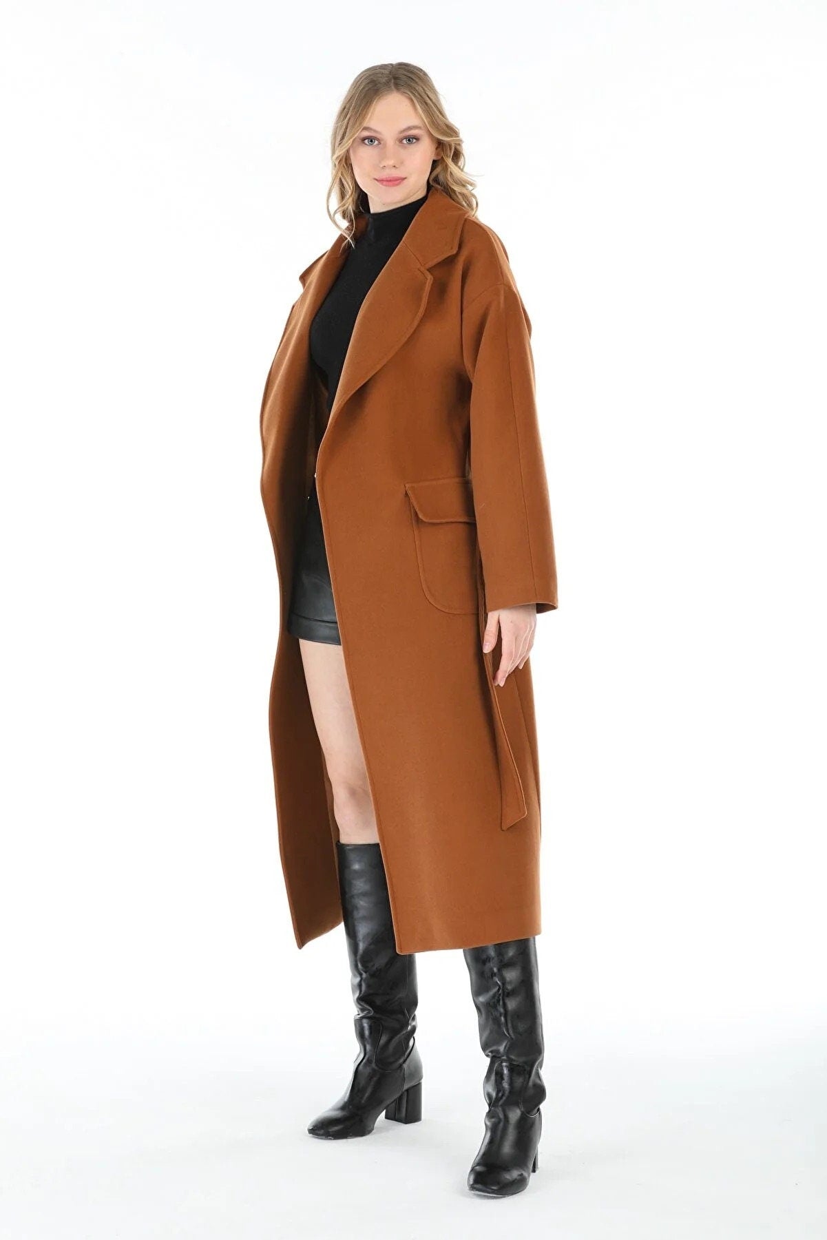Gray Wool Long Coat