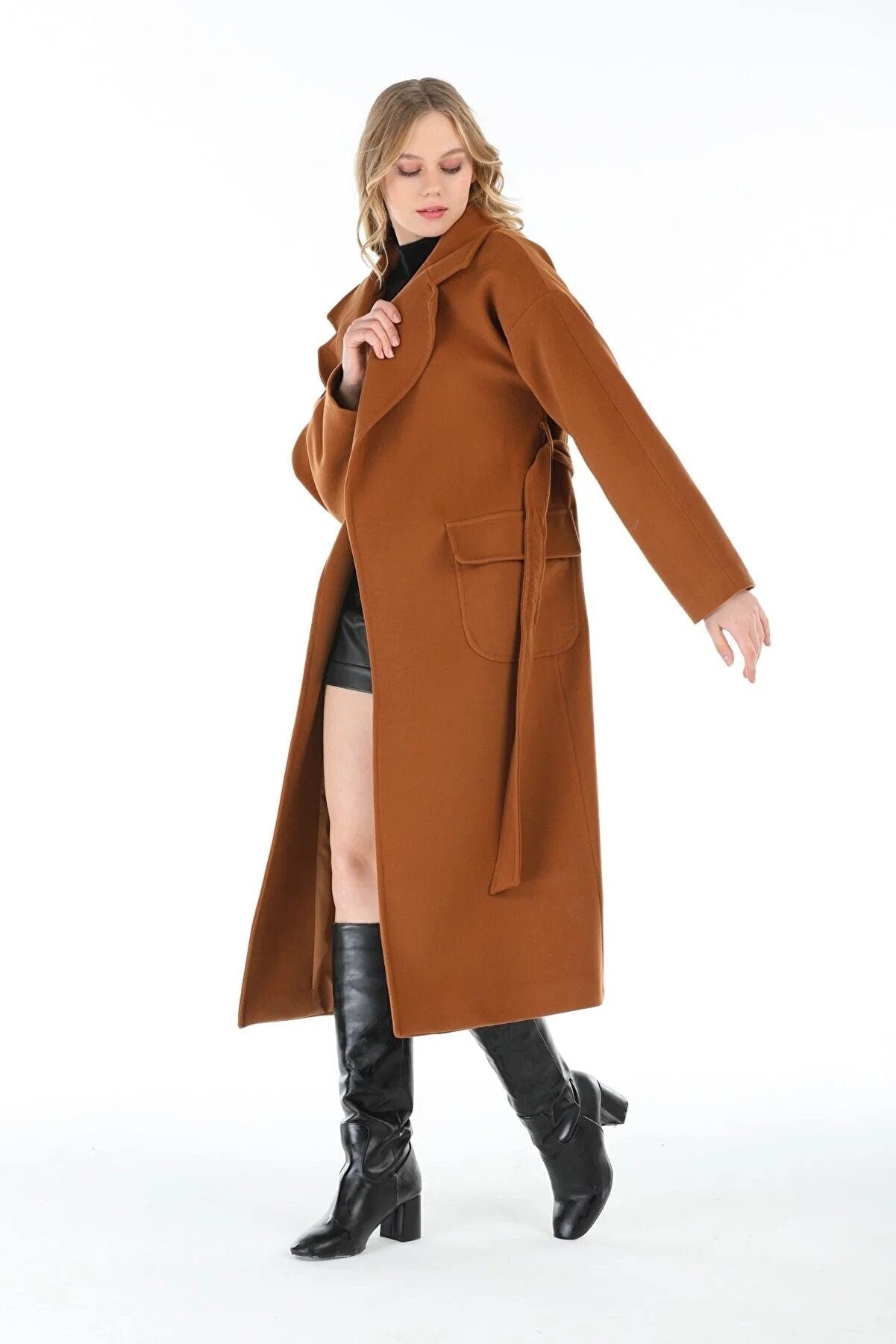 Gray Wool Long Coat