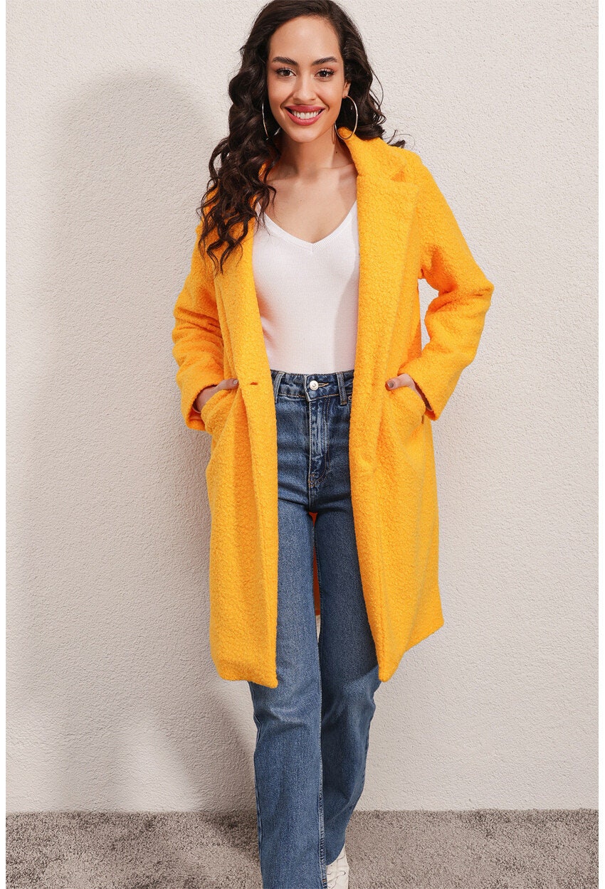 Orange Teddy Overcoat