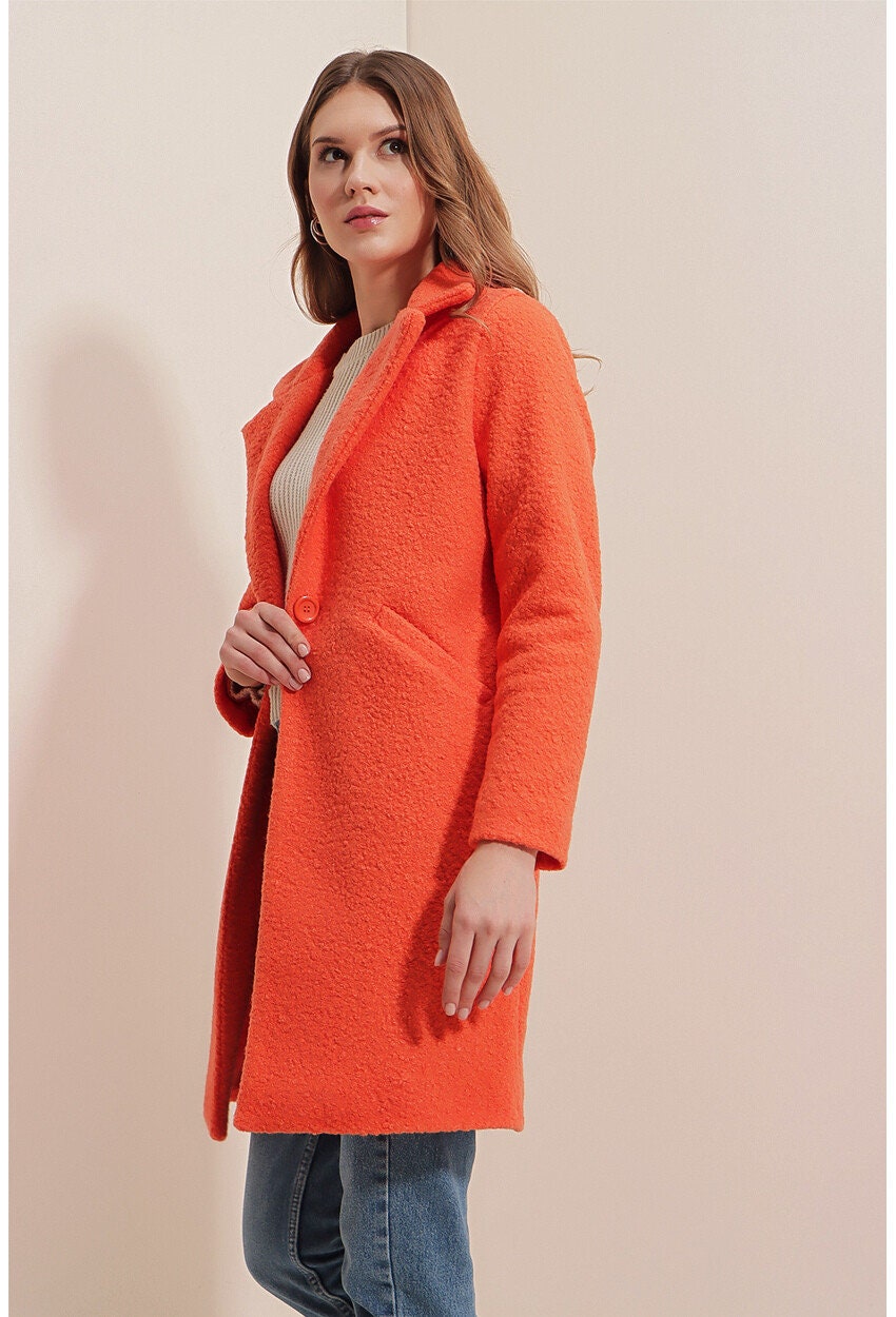 Orange Teddy Overcoat