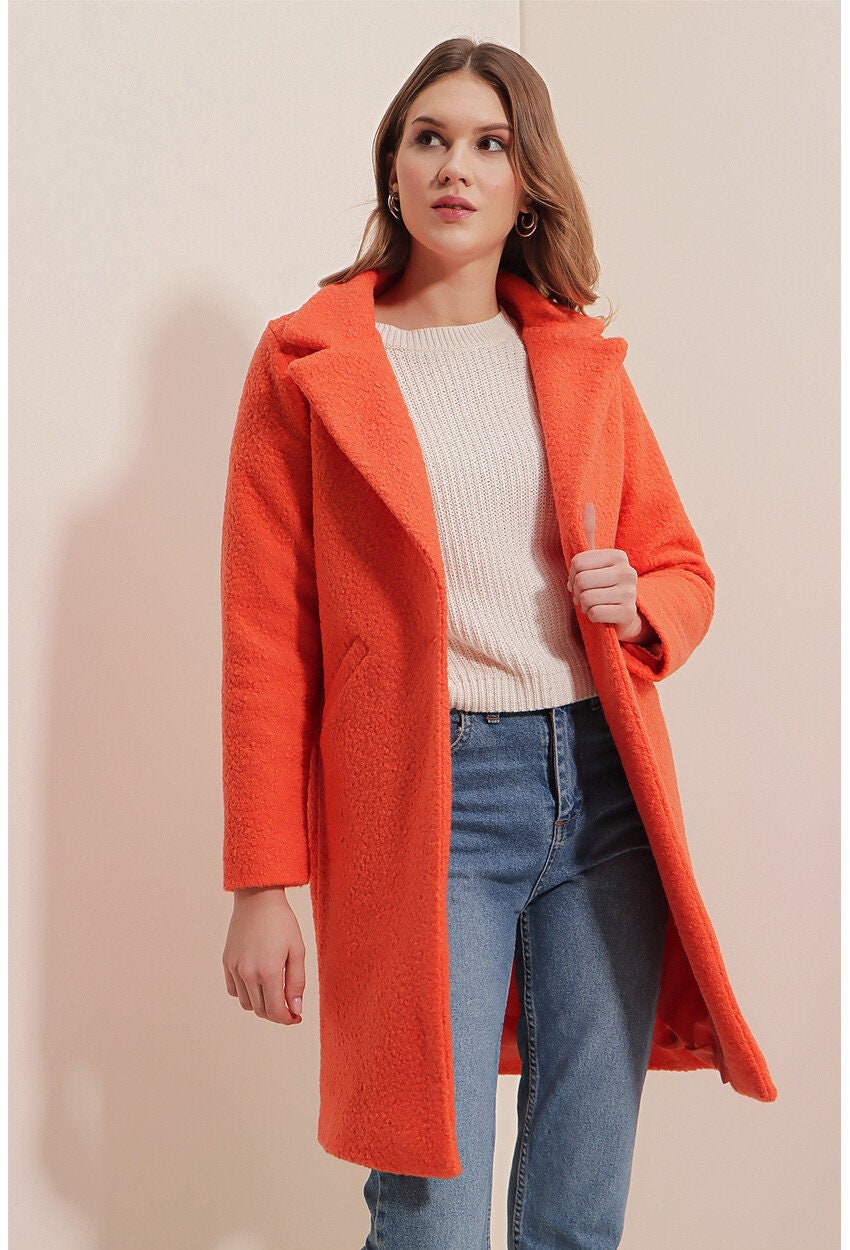 Orange Teddy Overcoat