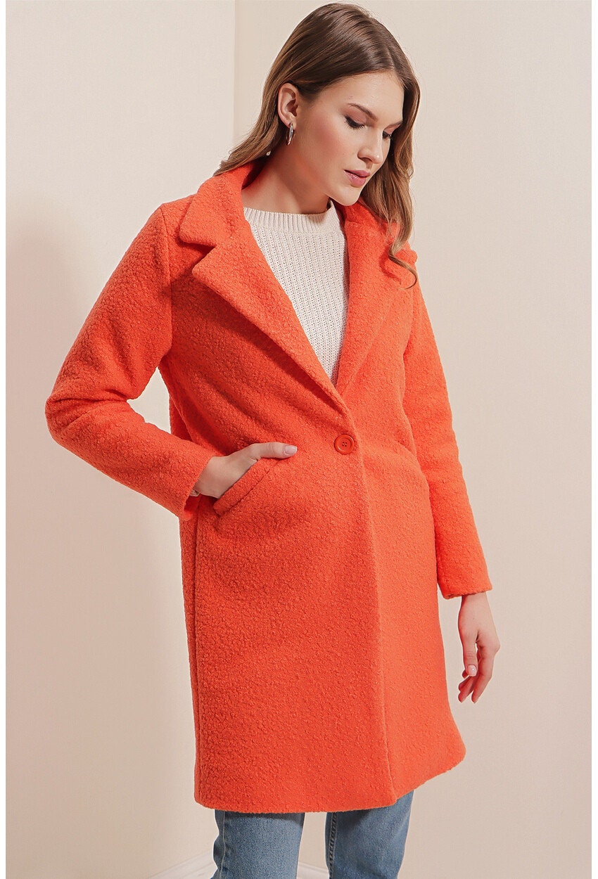 Orange Teddy Overcoat