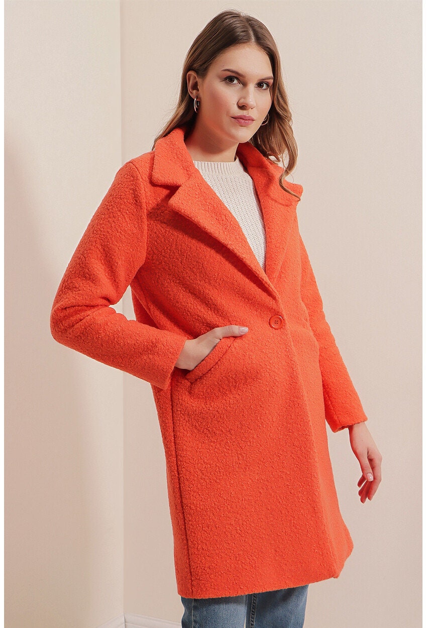Orange Teddy Overcoat