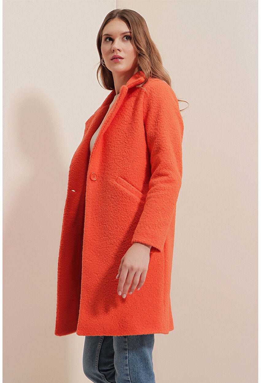 Orange Teddy Overcoat
