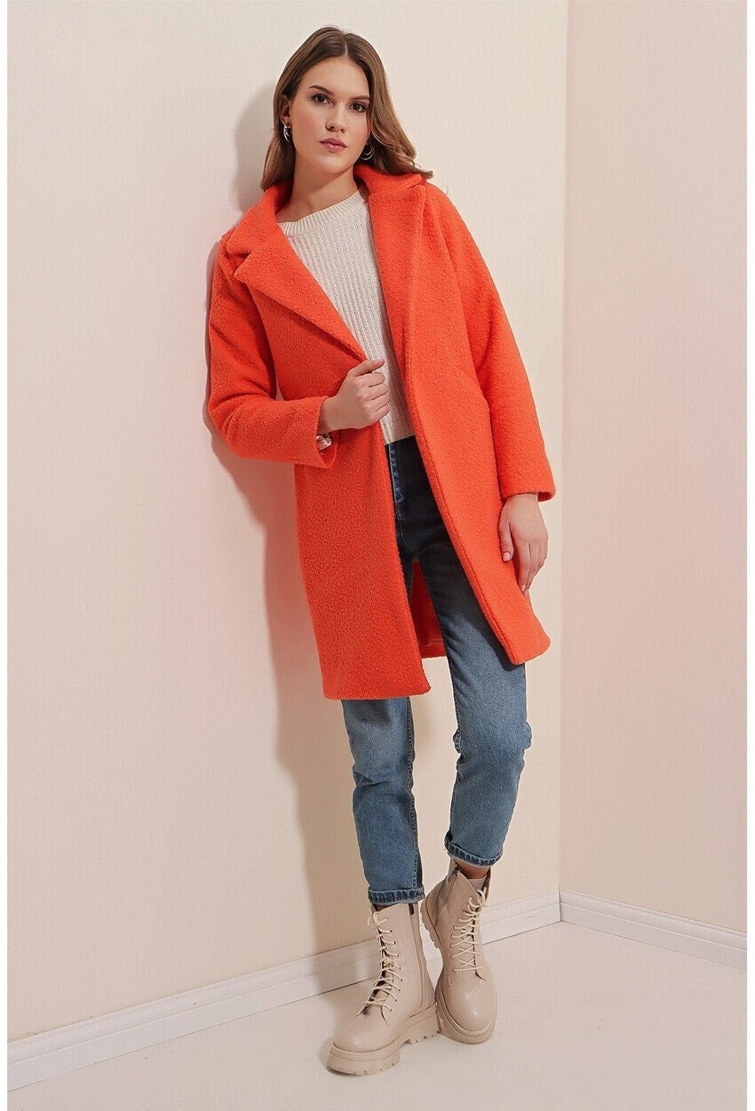 Orange Teddy Overcoat