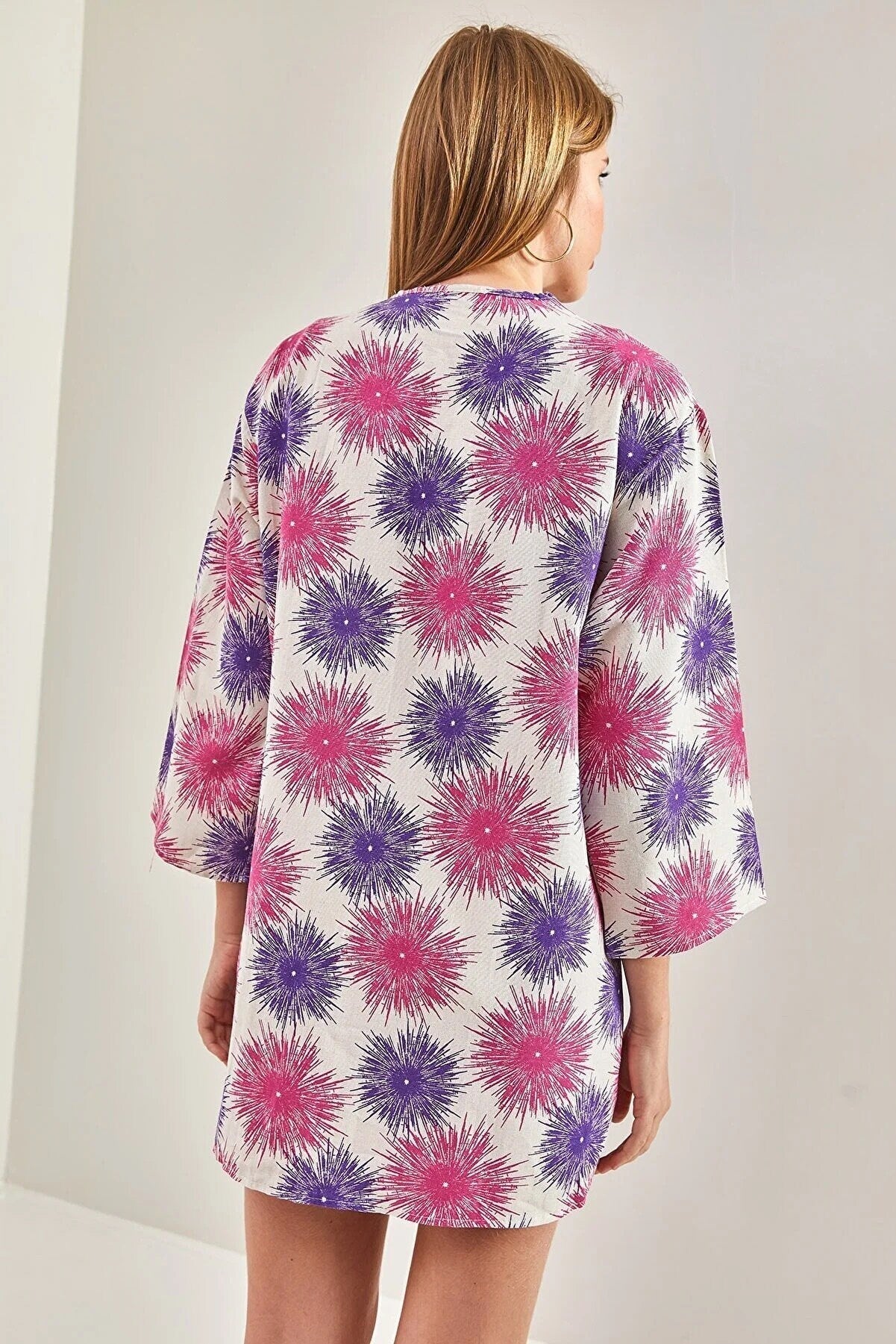 Patricia Pink Purple Colorful Linen Kimono