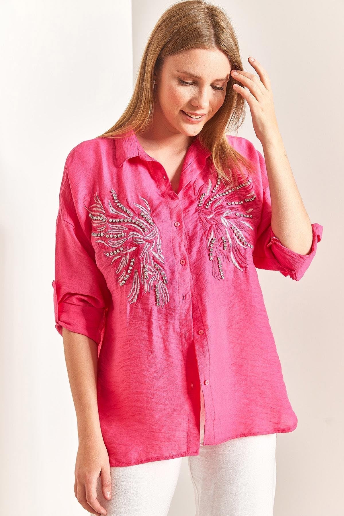 Angel Wing Designer Cotton Button Down Shirt