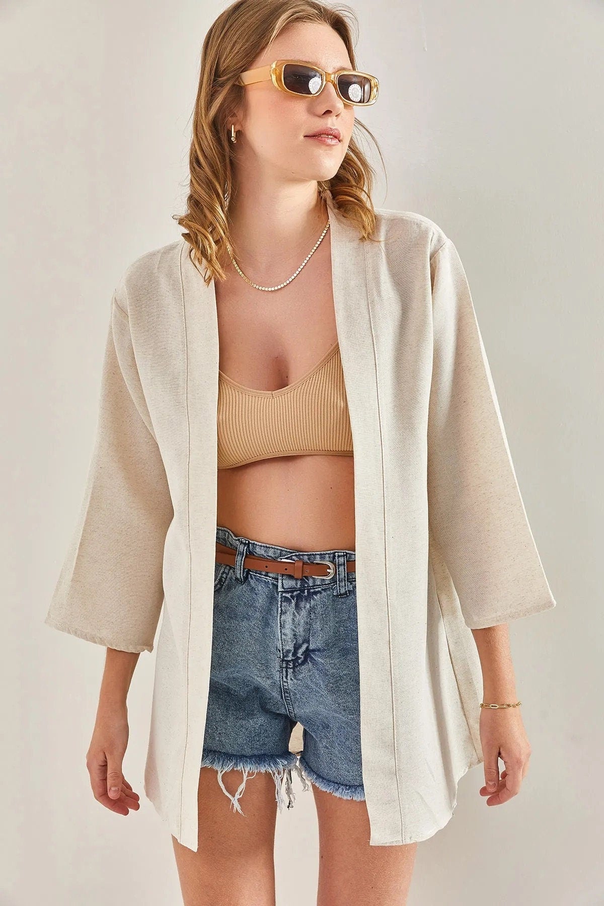 Patricia Cream Linen Kimono