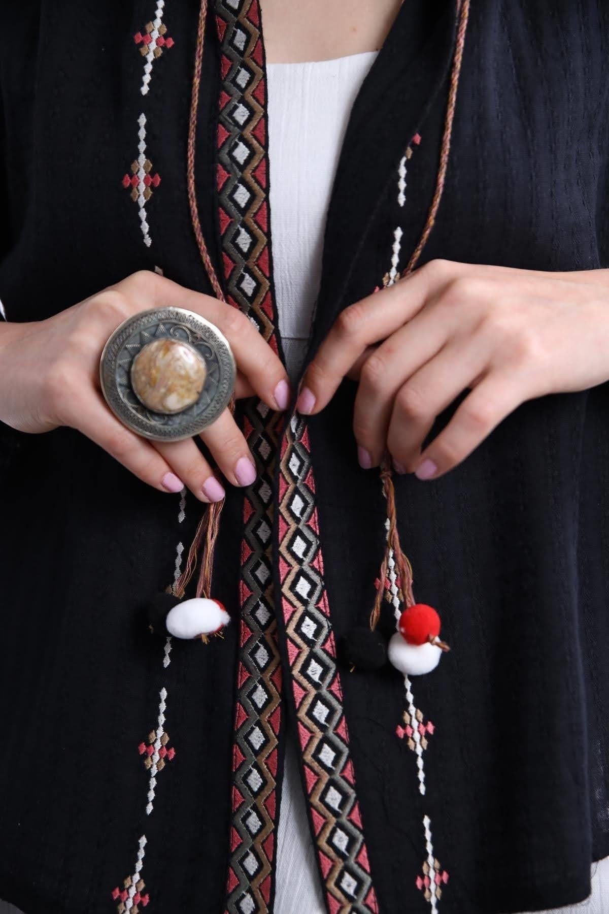 Rose Embroidered Vyshyvanka Light Jacket