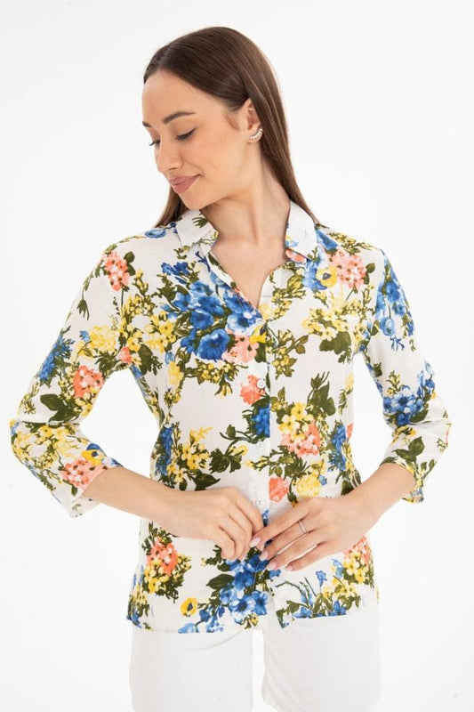 Sophia Casual Floral Button Down Shirt