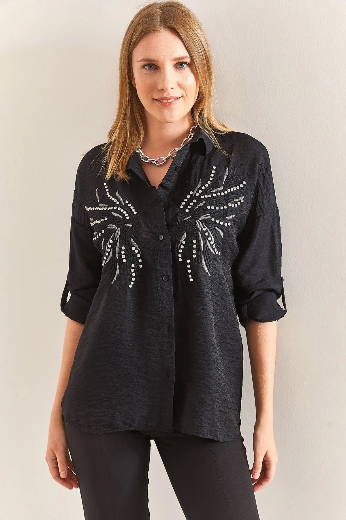 Angel Wing Designer Cotton Button Down Shirt