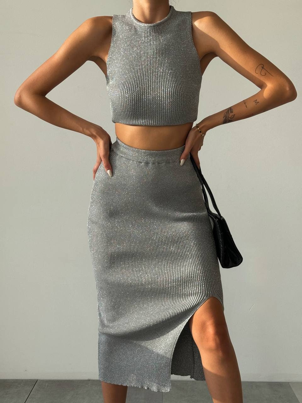 Fitted Two-Piece Skirt Set