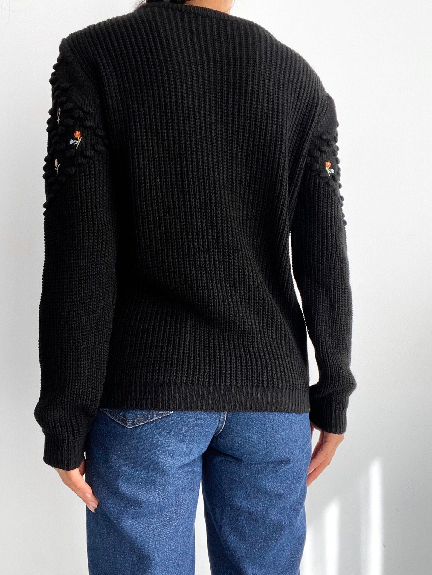 Embroidered Knit Sweater