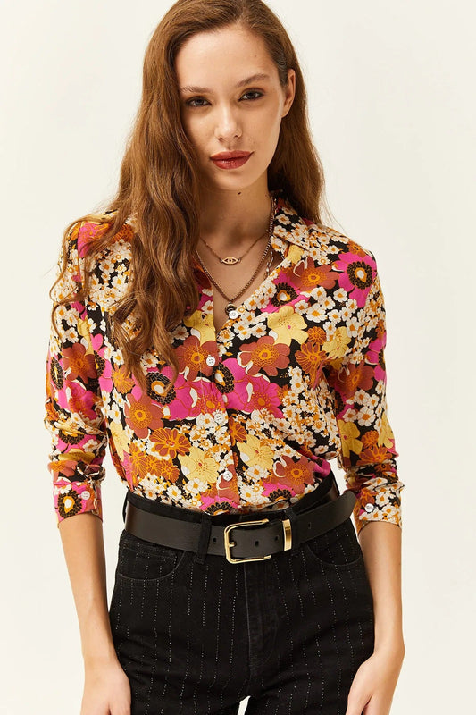 Sophia Floral Designer Button-Down Shirt