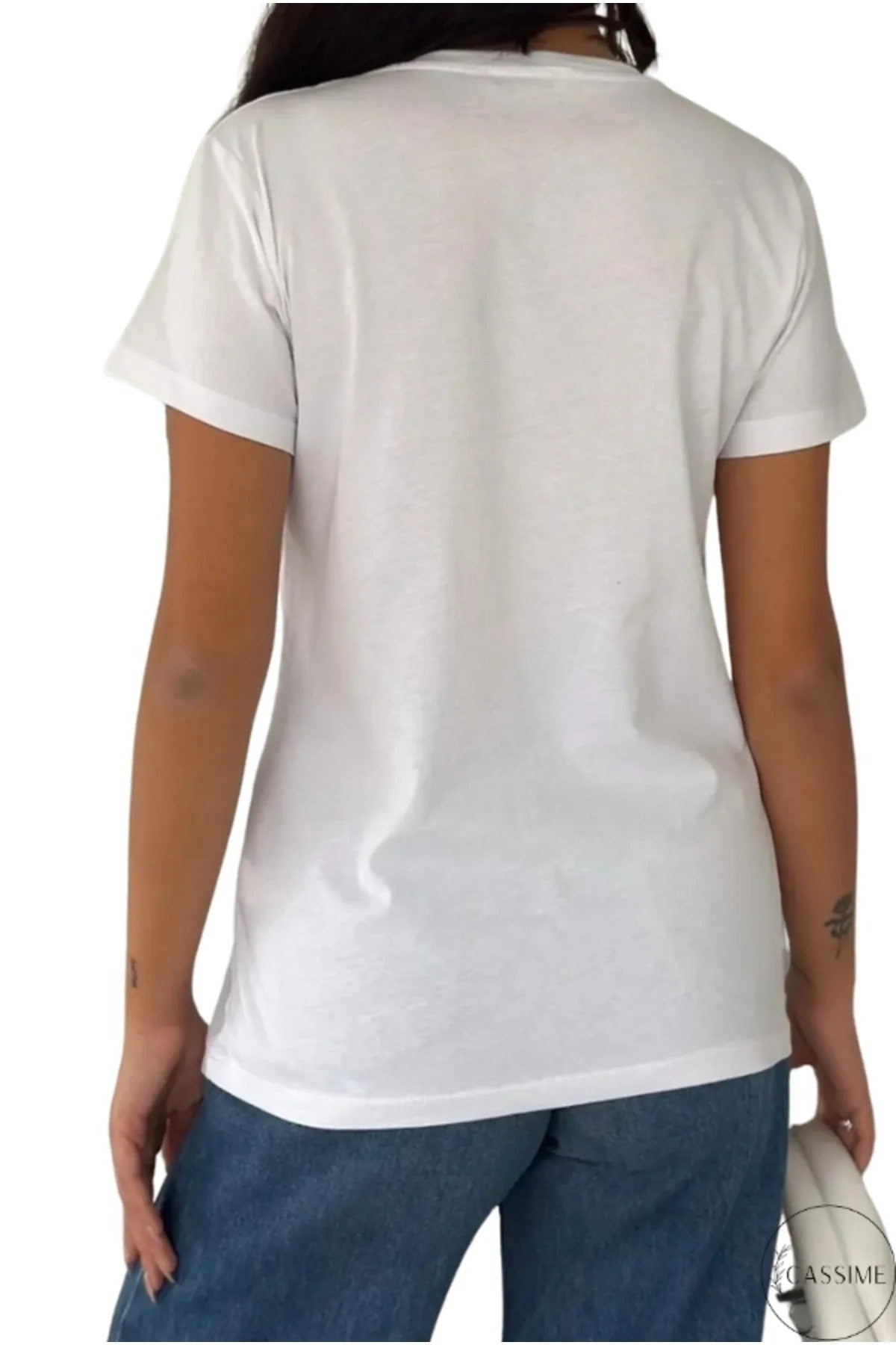 Tilda Feather Design Sequin Cotton T-Shirt