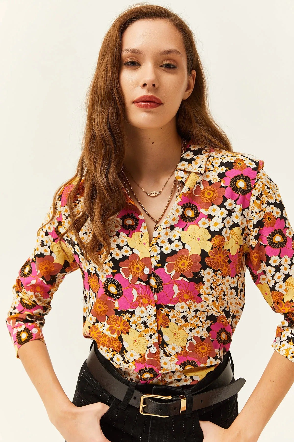 Sophia Floral Designer Button-Down Shirt