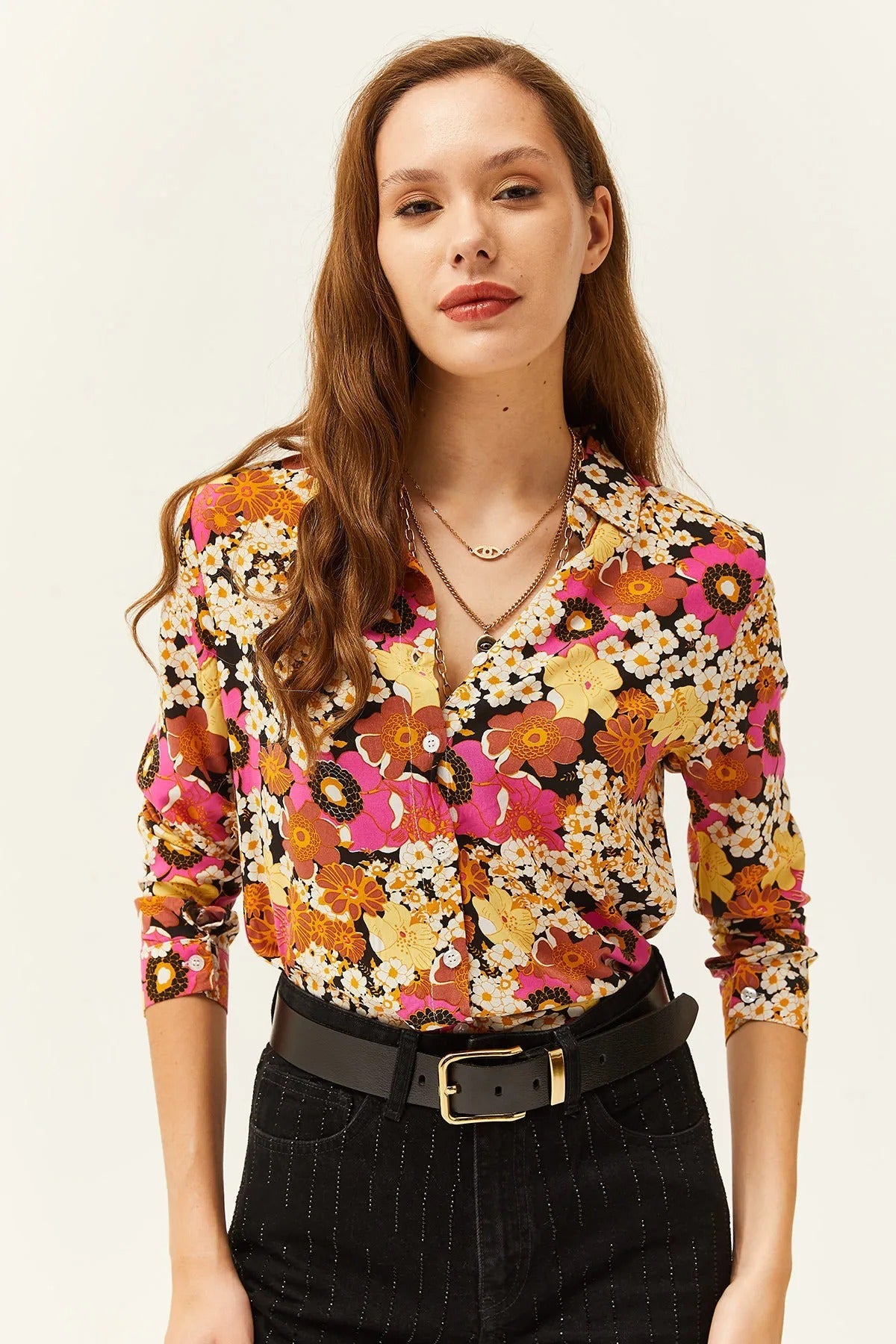 Sophia Floral Designer Button-Down Shirt